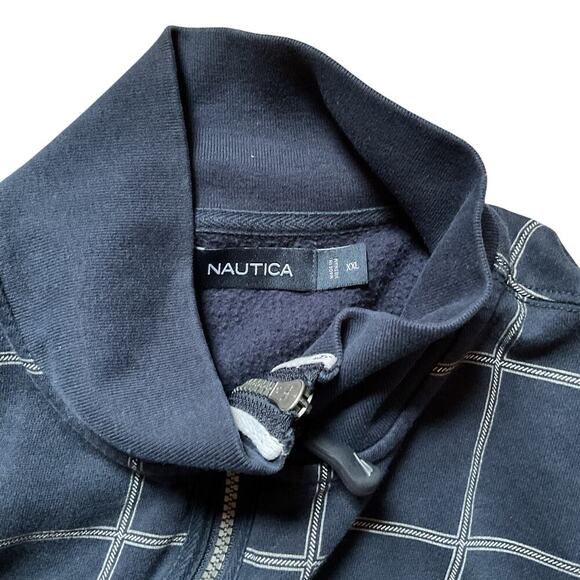 Nautica Men’s Quarter Zip Pullover. Blue with White Stripes. Size XXL - Picture 3 of 7